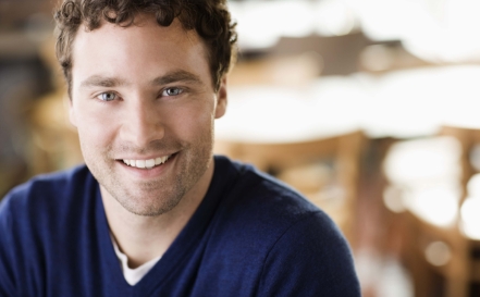 Man with denture smiling