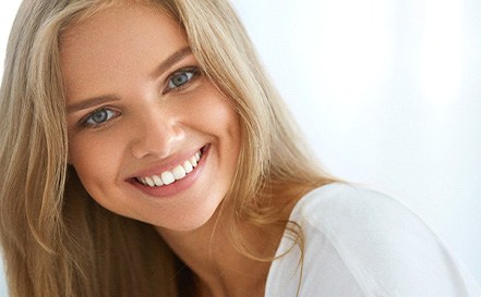 closeup of woman smiling